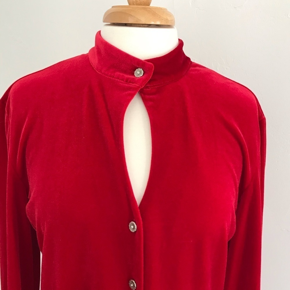 Red Velour Top